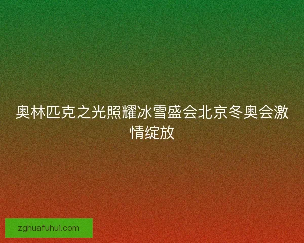 奥林匹克之光照耀冰雪盛会北京冬奥会激情绽放 奥林匹克之光照耀冰雪盛会北京冬奥会激情绽放