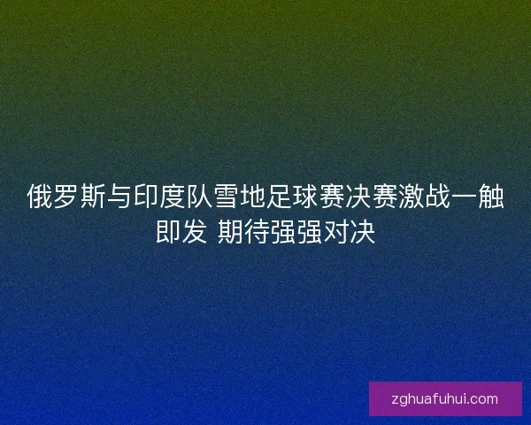 俄罗斯与印度队雪地足球赛决赛激战一触即发 期待强强对决